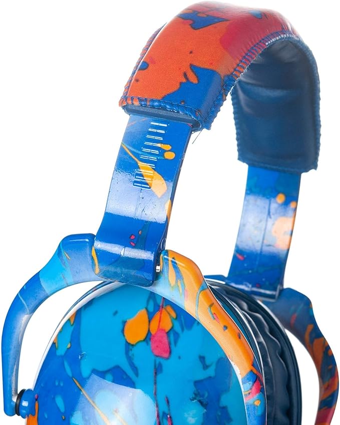 Kids Hearing Protection,25dB NRR Noise Reduction,Sound Proof for Kids,Toddler,Safety Earmuffs for Concert,Airplane,Autism,Monster Jam,Travel,School- Blue Paint