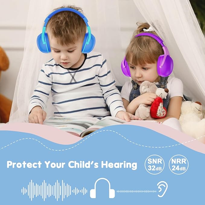 ProCase Noise Cancelling Headphones for Kids, 2 Pack Kids Ear Protection, Hearing Protection Earmuffs for Sensory Autism Toddler Child -Indigo