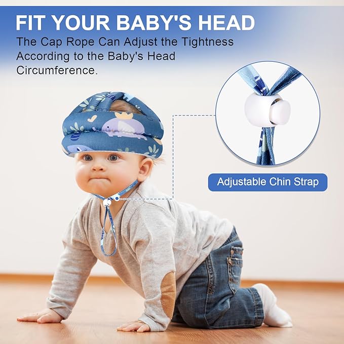 Accmor Baby Helmet for Crawling Walking, Cute Toddler Head Protector Adjustable No Bumps and Soft Cushion, Breathable Infant Safety Cap for Boys Girls Learning to Walk