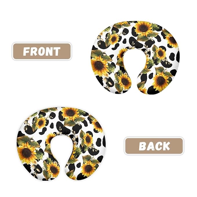 Cow Stripes and Sunflowers Nursing Pillow Cover for Baby Boy Girl Ultra Soft Comfortable Newborn Nursing Pillow Case Breathable and Washable