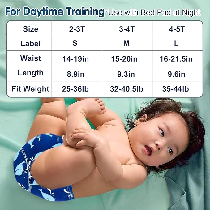 Upairy Training Pants for Boys Girls,Toddler Potty Training Underwear,Leakproof Reusable Kid Confident Panties,Children's Potty Underwear 100% Cotton for 2T-6T(10PCS,M)