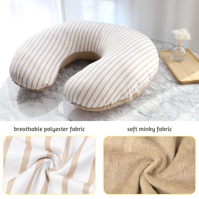 Nursing Pillow Cover 1 Pack, Removable Nursing Pillow Cover for Breastfeeding Pillows, Super Soft Comfortable Slipcover for Boy and Girls, Light Brown