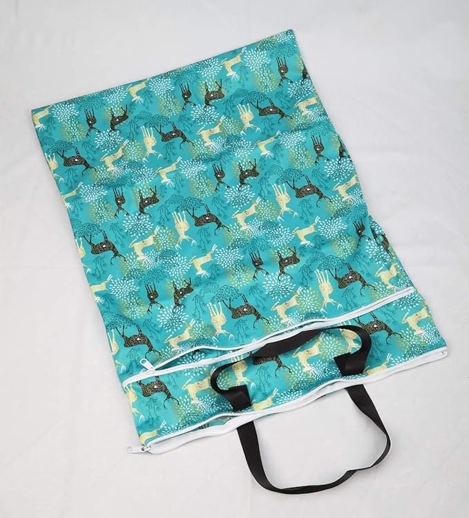 2 Pack Large Hanging Wet Bags Laundry Pail Bags Cloth Diapers Reusable
