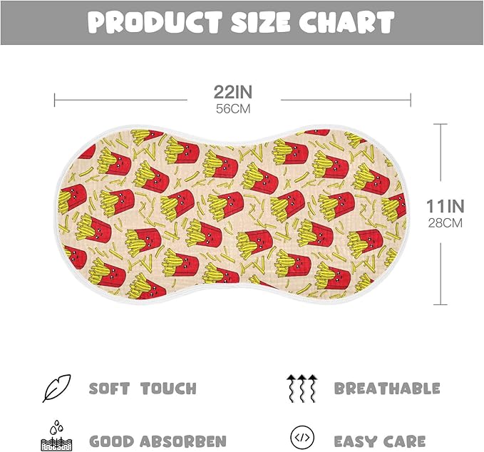vvfelixl Baby Burp Cloths Colorful French Fries Baby Newborn Cotton Burping Cloths Set Baby Washcloths 4 Pack