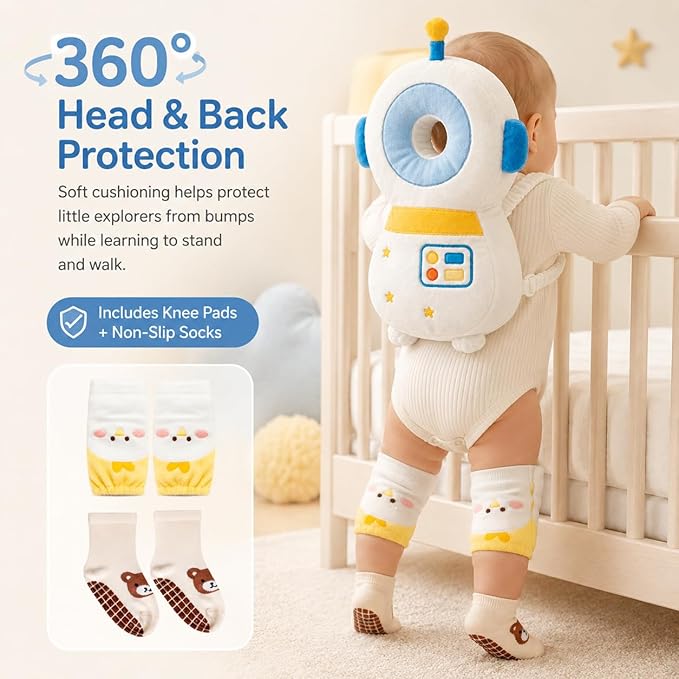 Baby Walker Head Protector BackpackToddler Adjustable Baby Head Protection Backpack (Style P)