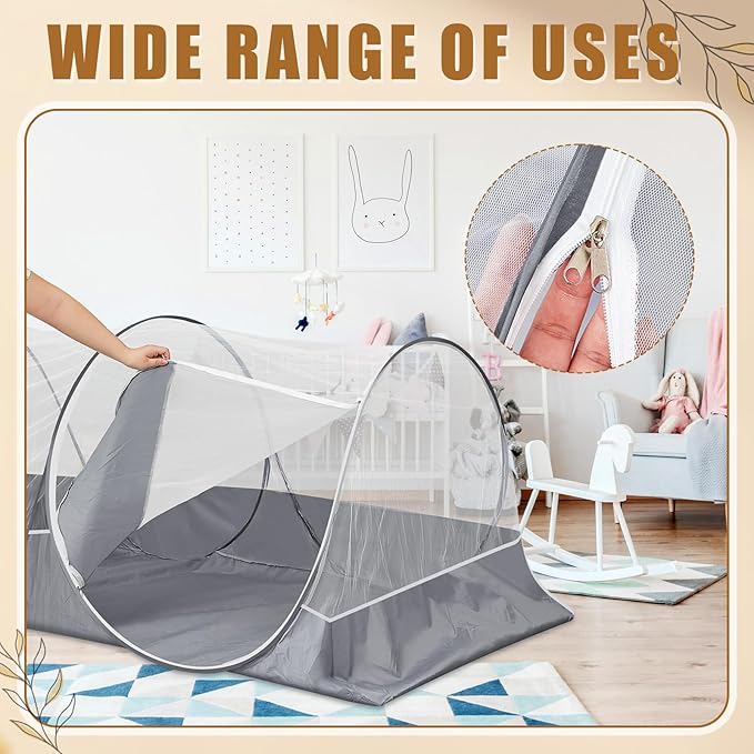 Large Pop up Mosquito Net for Camping Portable Foldable Mosquito Tent Bug Net Bed Travel Patio Outdoor 78 x 39 x 28 Inch Bug Netting Mesh Tent Canopy for Adults Bedroom, White