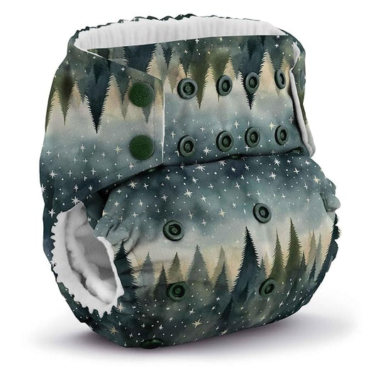 Kanga Care Rumparooz G3 Stay Dry Cloth Diaper Reusable One Size Pocket Diaper Patented Inner Double Gusset 2 pcs Microfiber Insert Soaker (6-55+ lbs) - Stargazing