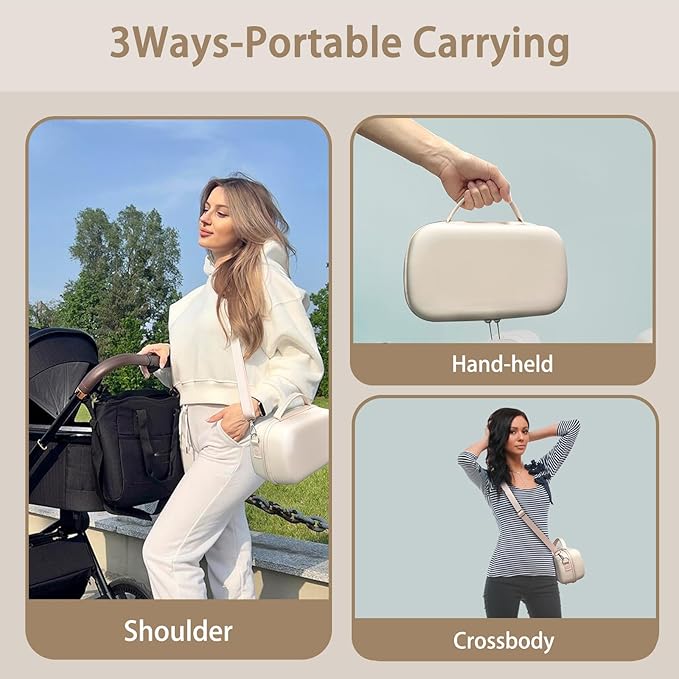 Wearable Breast Pumps Carrying Bag for Hands-Free Breast Pump, Hard Shell Case with Adjustable Crossbody Strap, On-the-Go Storage Pump Case for Momcozy/Willow/eufy/Nuliie/Lansinoh