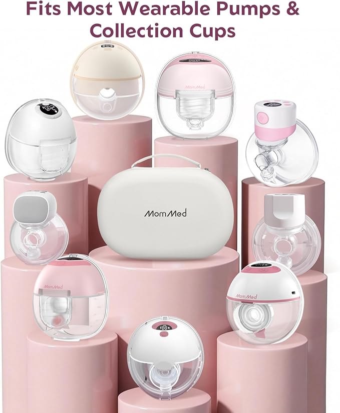 MOMMED Breast Pump Carrying Case, Hard Shell Protective Storage Bag Wearable Pumps & Cozy, Water-Resistant & Portable Breast Pump Case with Interior Strap