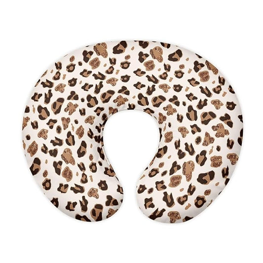 Brown Cow Print Nursing Pillow Cover for Baby Girl Stretchy Breastfeeding Pillow Slipcover with Hidden Zipper Nursing Pillow Covers for Breastfeeding Moms Nursing Protective Case Cheetah