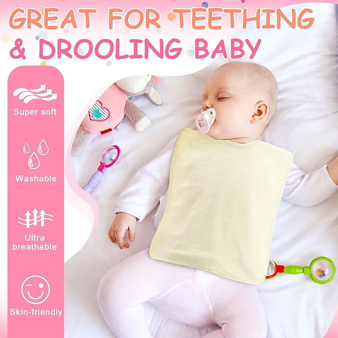 Hercicy Full Coverage Pullover Toddler Baby Bibs Terry Cloth Bibs with Snap Button for 0-4 Years Unisex Feeding Drooling