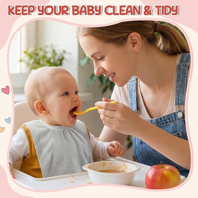 Foaincore 6 Pcs Pullover Baby Bibs Cotton Terry Toddler Absorbent Infant for Feeding and Drooling Towel Bib (Gentle Colors)