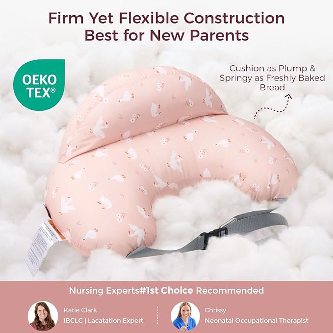 Momcozy Original Nursing Pillow for Breastfeeding-Innovative Safety Guard- Wider Feeding Pillows for More Support for Mom & Baby- Easier Nursing & Hand Free- Fit for All, Removable Cotton Cover
