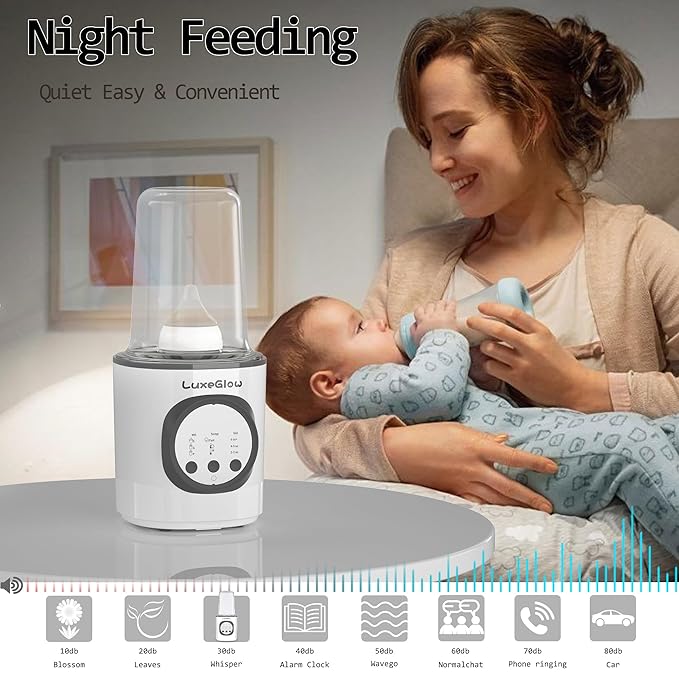 Fast Baby Bottle Warmer for Breastmilk and Formula,10-in-1 Functionality Intelligently Heating, Accurate Temperature Control, Sterilizing, Travel-Friendly Design for All Bottle Sizes