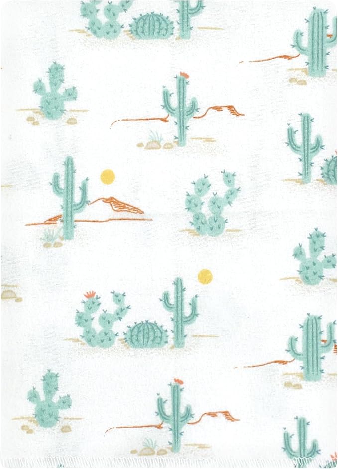 Hudson Baby Unisex Baby Cotton Flannel Burp Cloths Bundle, Desert Cactus, One Size