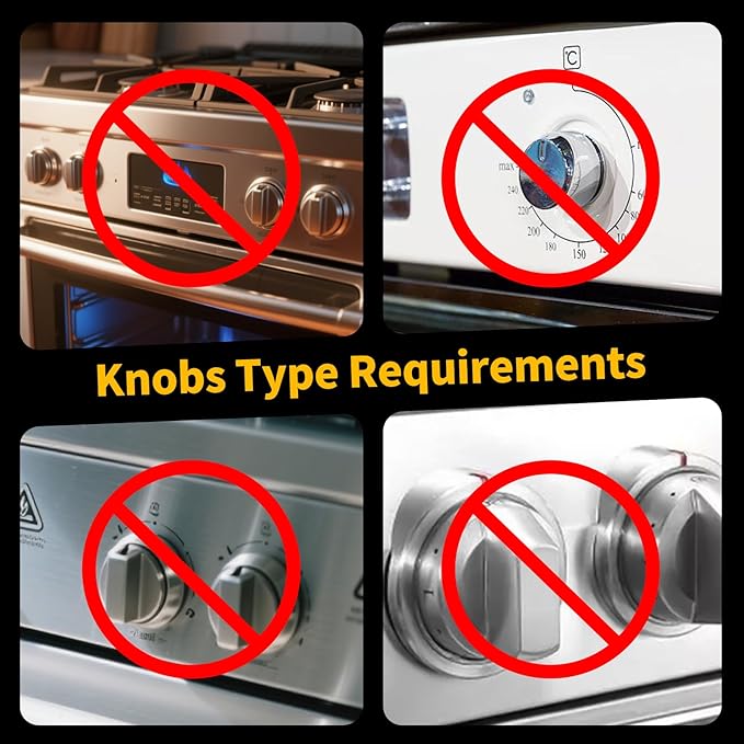 5PCS Stove Knob Covers for Child Safety - Fit Knobs UNDER 2.4" Diameter (Measure it). Heat Resistant, Child Proof Lock with Strong Adhesive & Oil-Proof, Semi-Transparent Cover for Stove and Oven