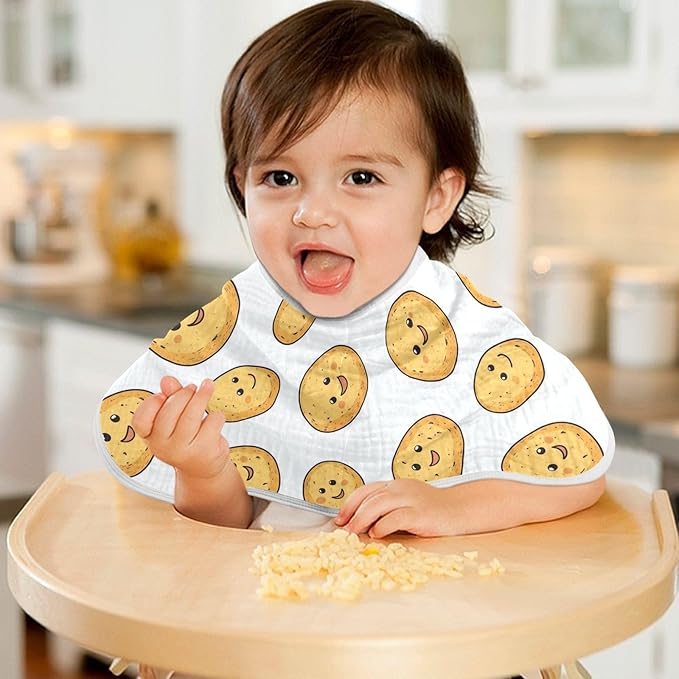 vvfelixl Baby Burp Cloths Potato Baby Baby Newborn Cotton Burping Cloths Set Baby Washcloths 4 Pack