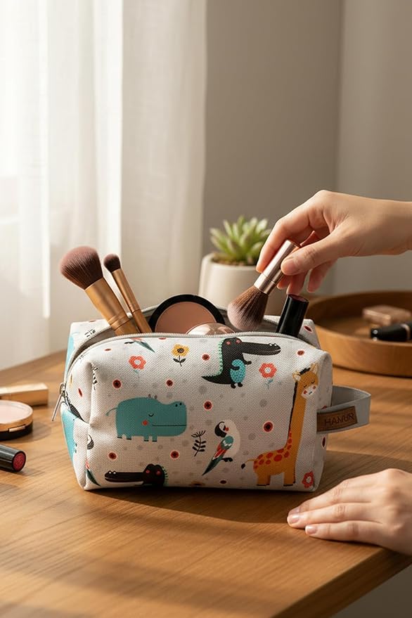 HAMUR HOME Reusable Wet Dry Bag – Water-Repellent Travel Organizer with Protective Inner Lining for Baby Diapers, Swimwear, Gym Clothes, or Toiletries, Animal Wet Dry Bag
