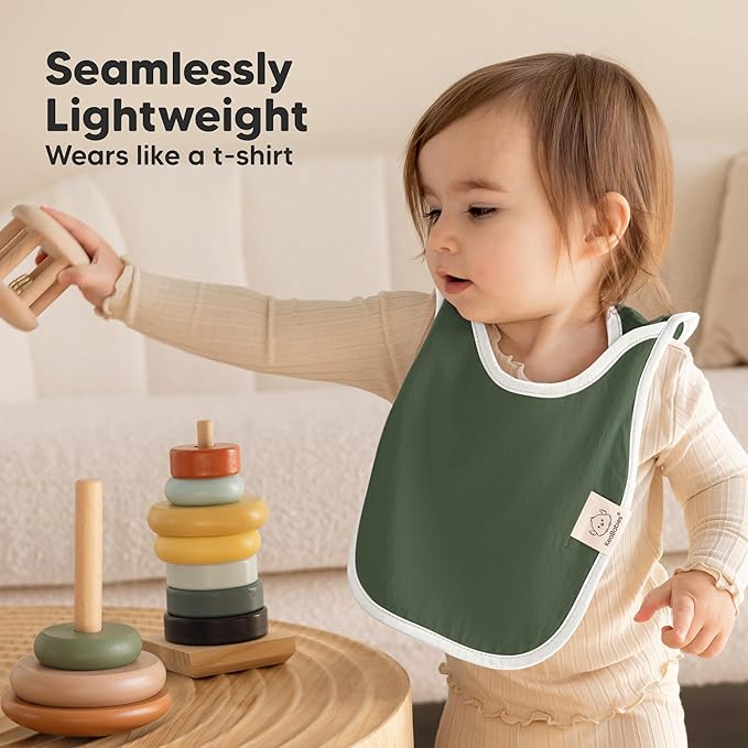 KeaBabies 8-Pack Bibs for Baby Girl, Boy - Pullover Large Baby Bibs for Drooling and Teething Infant, Newborn, Soft & Absorbent Organic Cotton,Long Torso Coverage Keep Toddler Clean & Dry(Crossroads)