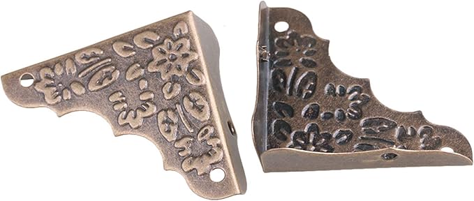 Vintage Antique Decorative Corner Guards Desk Cover Bronze Pack of 20