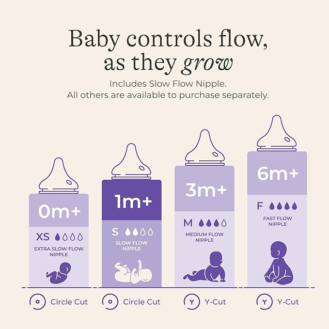 Lansinoh Glass Baby Bottles, Anti-Colic, 5 Ounces, 4 Count Bottles for Feeding, Baby Essentials, Includes 4 Slow Flow Nipples, Size S