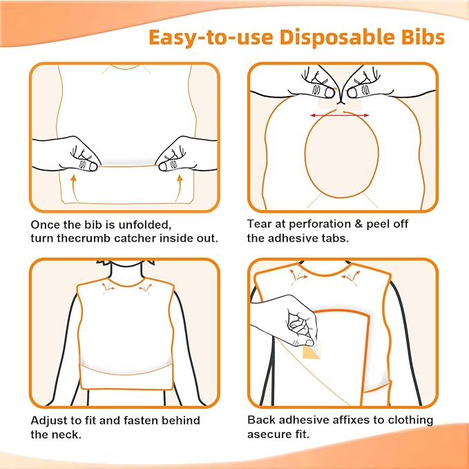 30 Pcs Disposable Bibs, Individually Packaged with Catcher and Leakproof Liner for Toddler Feeding, Baby Travel Essential for Girls