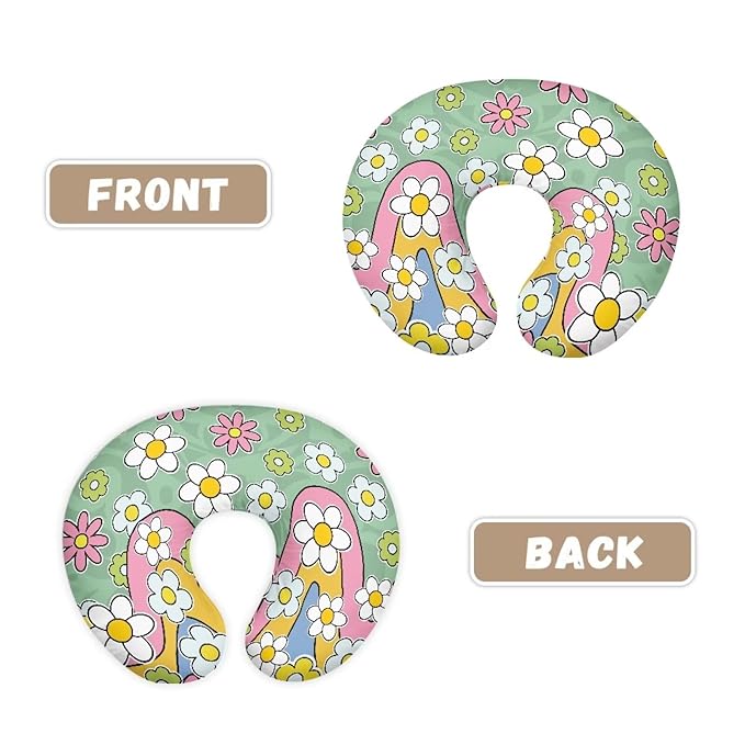 Hippie Flowers Nursing Pillow Cover with Hidden Zipper Removable Cover for Breastfeeding Pillows Skin-Friendly Infant Feeding Cushion Cover for Home Decor