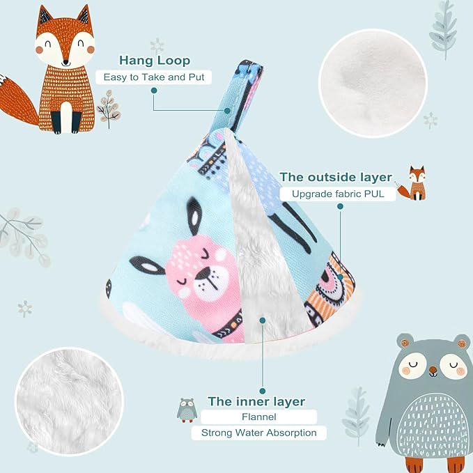 6 Pcs Pee Covers for Baby Boys, Strong Water Absorption Reusable Flannel Peepeeteepe Baby Boy with Hanging Loop, Strong Absorbent Pee Shield Pee Tent for Diaper Changes (6Pcs-Blue)