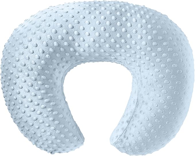 Nursing Pillow for Breastfeeding and Bottle Feeding More Support for Mom and Baby,Soft Newborn Nursing Baby Pillow， Machine Washable (Light Blue)