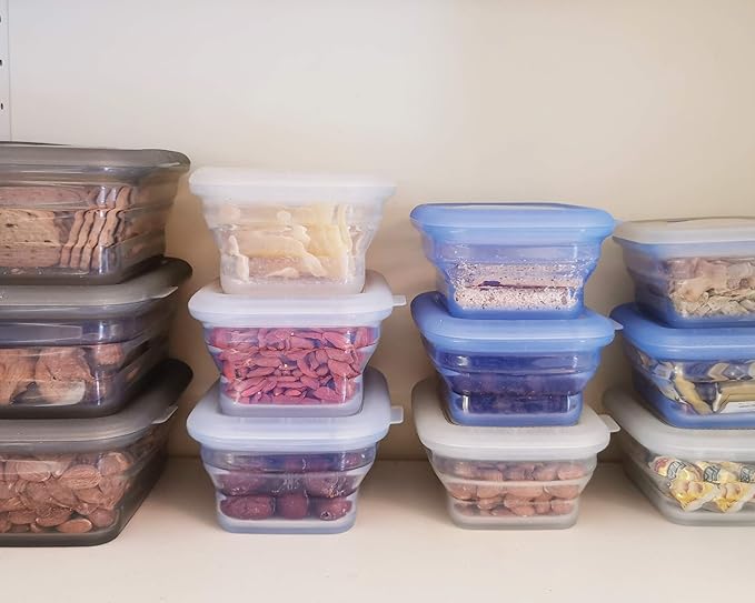 Minimal Reusable Silicone Food Storage Containers