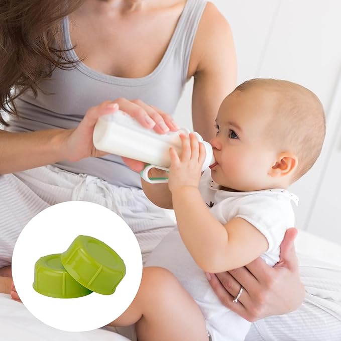 6pcs Narrow Baby Bottle Caps for Dr. Brown's & Medela, Reliable BPA Free Travel Bottle Cap with Sealing, Gasket Storage Lids Replacement Parts Accessories(Green)