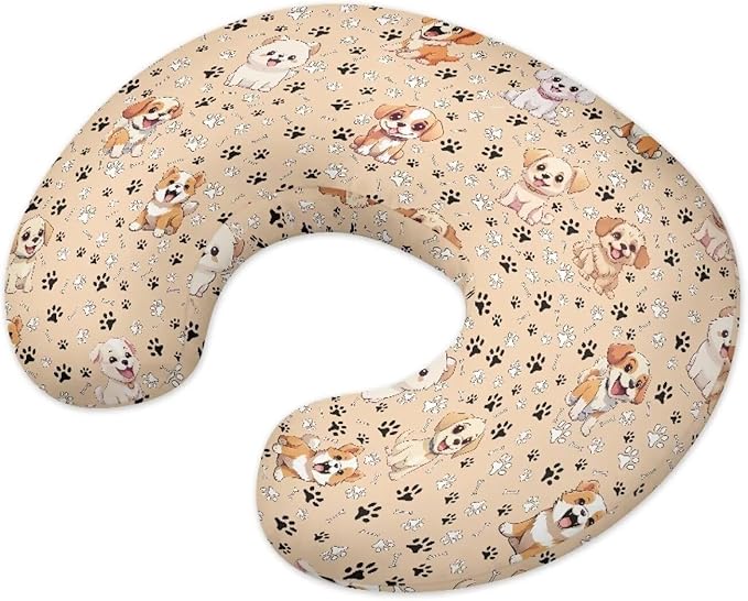 Poppy Dog Nursing Pillow Covers for Breastfeeding Pillow U-Shaped Pillow Cover Hidden Zipper Design Soft and Skin-Friendly