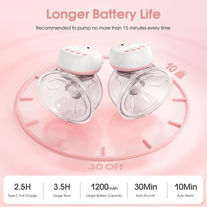 Totmizby Electric Breast Pump, 3 Mode & 12 Levels, LED Display, Wearable Hands-Free Breast Pump, Portable and Discreet Double Electric Breast Pump