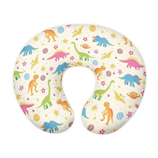 Colorful Dinosaur Pillow Cover for Infant Snug, Breathable Neutral Breastfeeding Pillow Cover for Bottle Feeding, Lightweight Durable