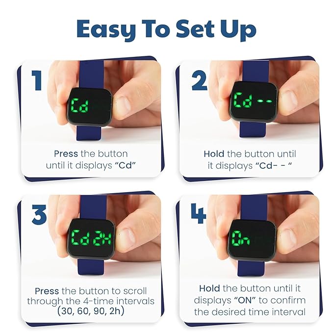 Potty Training Watch for Kids V4 – A Water Resistant Toilet Reminder Device for Boys & Girls to Train Your Toddler with Fun/Musical & Vibration Interval Reminder with Potty Training eBook (Navy)