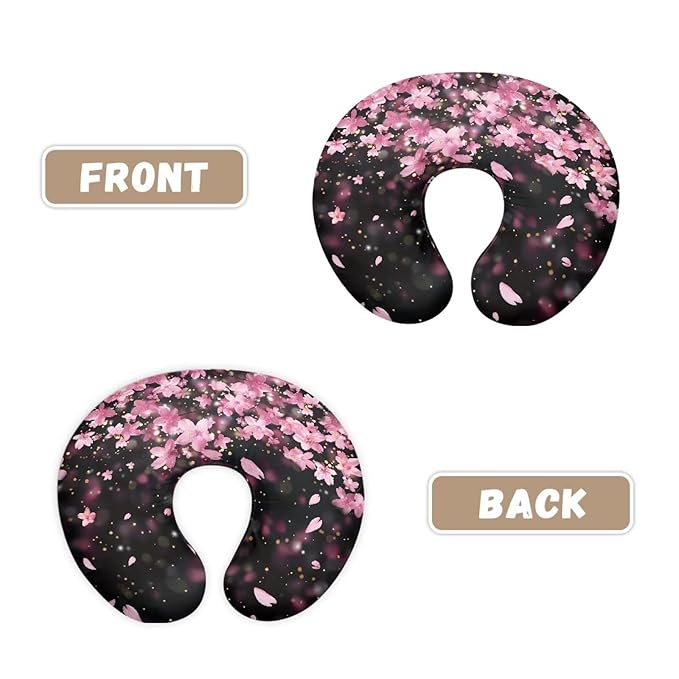 Cherry Blossoms Nursing Pillow Cover with Hidden Zipper Soft Durable Elastic Fabric Breastfeeding and Bottle Feeding Support Pillow Slipcover for Home Decorations