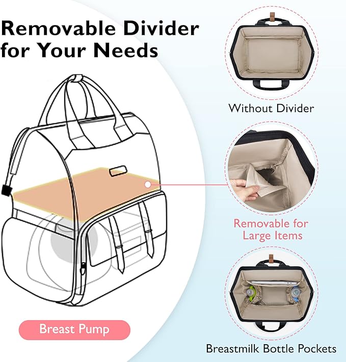 mommore Breast Pump Bag Backpack for Spectra S1,S2 Medela with Cooler Storage BagTravel Diaper Bag Backpack for Working Moms with 15.6 inch Laptop Sleeve, Black