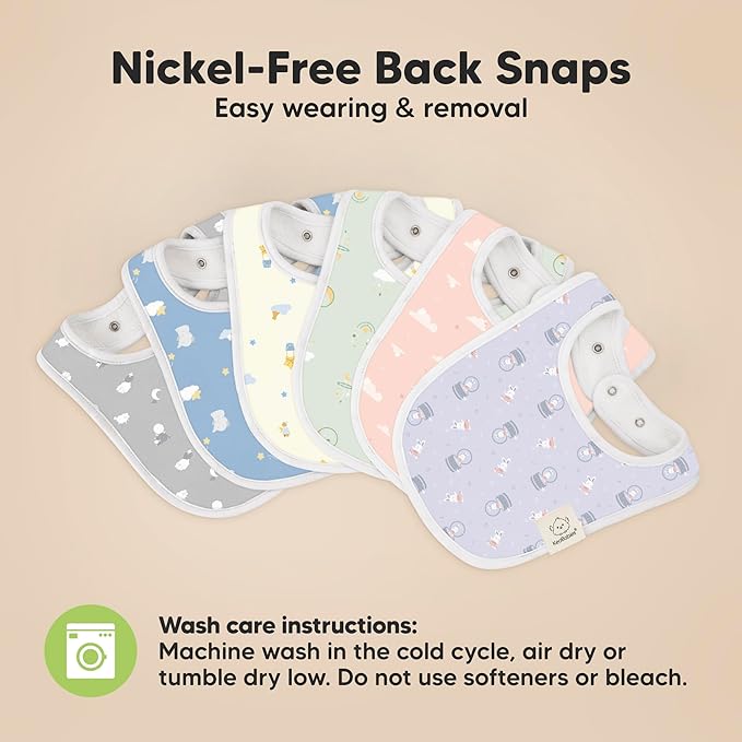 8-Pack Organic Baby Bibs for Boys, Girls - Soft Cotton Drooling and Teething Bibs for Baby Girl & Boy, Extra Absorbent, Easy To Clean & Put On for Toddler, Newborn, Infant 0-24 Months (Dreamers)