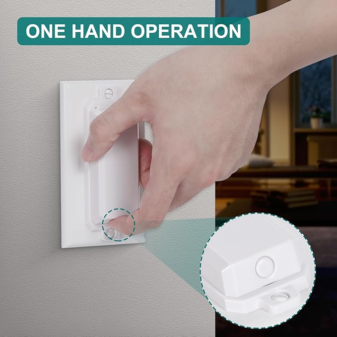 CLYMENE 2 Pack Light Switch Cover Guard, Child Proof Wall Switch Cover Protects Your Lights or Switches from Being Accidentally Turned ON or OFF by Children and Adults, Rocker Style (White)