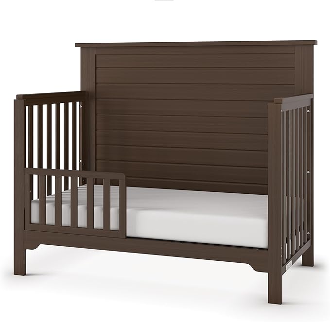 Child Craft Toddler Guard Rail Converts Calder, Farmhouse and Woodland Cribs into Toddler Bed, Made of Pinewood, Baby Safe Non-Toxic Finish (Brushed Truffle)
