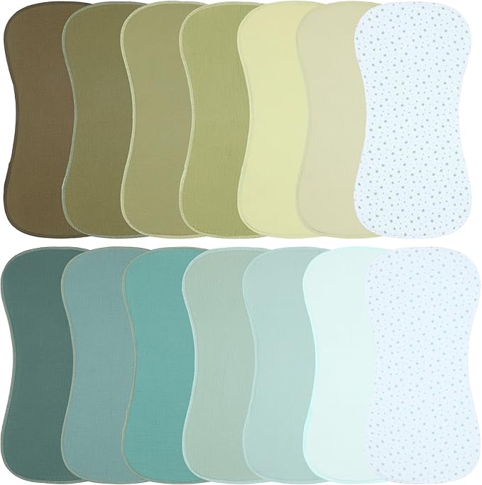 Muslin Burp Cloths 19" x 9", Baby Burping Clothes, Large Extra Soft Absorbent for Unisex Newborn Boys and Girls, 14-Pack
