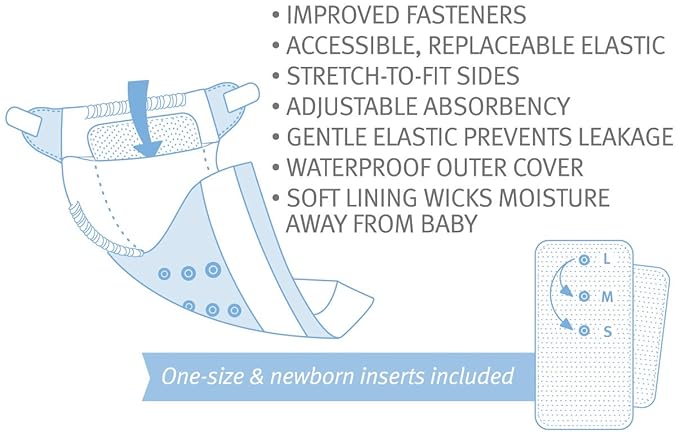 bumGenius One-Size Hook & Loop Closure Cloth Diaper 4.0 - Blossom