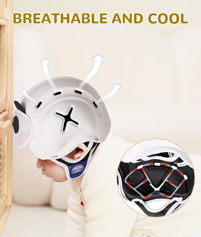 Baby Safety Helmet for Crawling Walking - Mambobaby Baby Helmet Adjustable Baby Head Protector Breathable Soft Infant Helmet Head Protection Helmets for Aged 6-24 Months, Ultra-Lightweight