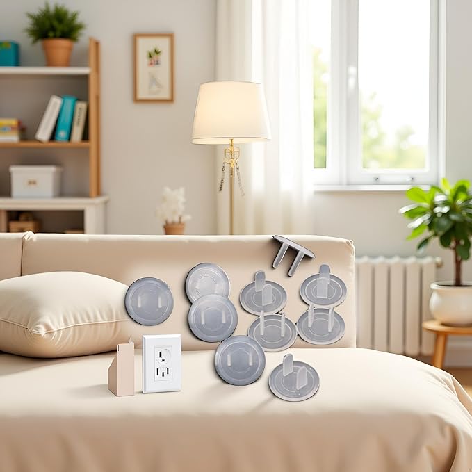 10Pcs White US Power Socket Electrical Outlet Safety Guard for Protection Anti Electric Shock Plugs Protector Cover Socket Cover Plate,Electrical Safety 1.18×0.71in