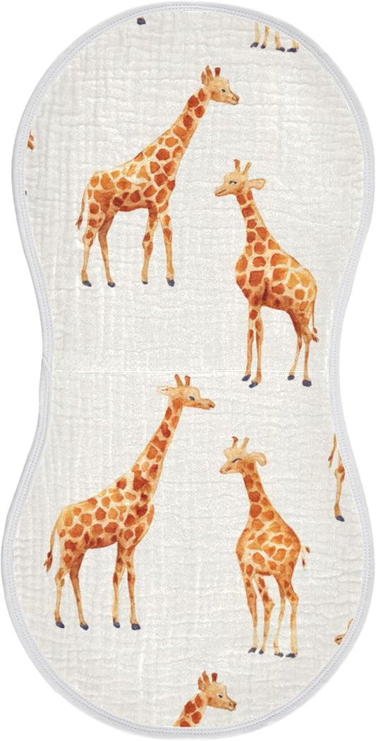 Africa Giraffe Animal Burp Cloths Baby Boys Girls Absorbent Soft Cotton Burping Cloths Rags 1 Pack