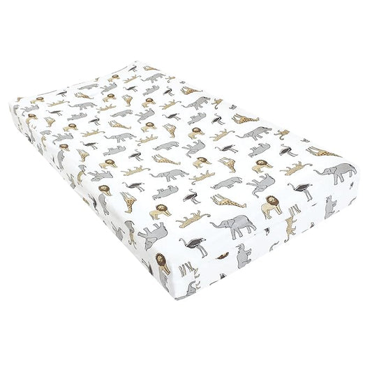 Hudson Baby Unisex Baby Changing Pad Cover, Modern Safari, One Size