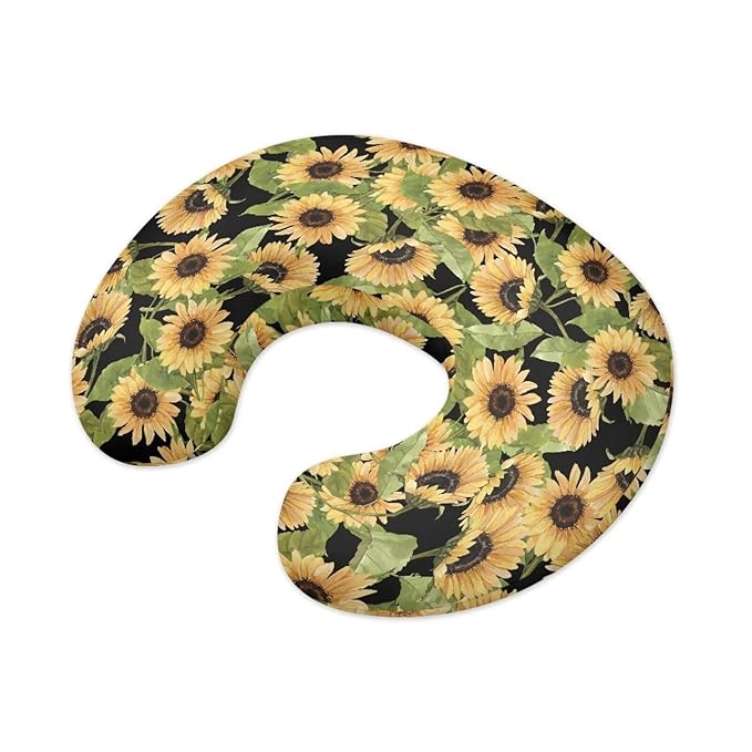 Sunflower Ultra Soft Baby Nursing Pillow Cover with Hidden Zipper Comfortable Durable Breastfeeding Pillow Replacement Cover for Baby Girls Boys Shower Gift