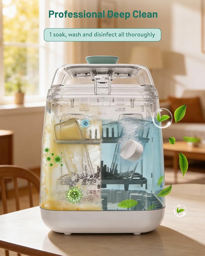 120PCS Bottle Washer Tablets Compatible with Baby Brezza, Momcozy ,Grownsy & All Brands, Detergent Tablets for Bottle Washers, Detergent Cleaning Tablets for Baby Bottles, Deep Cleans Milk Residue
