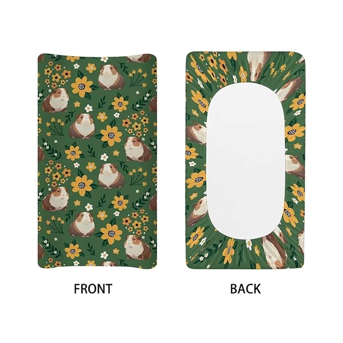 Hamster Changing Pad Cover for Baby Girls Comfort Diaper Flower Change Table Pad Covers Soft Breathable Changing Pad Sheets Cover