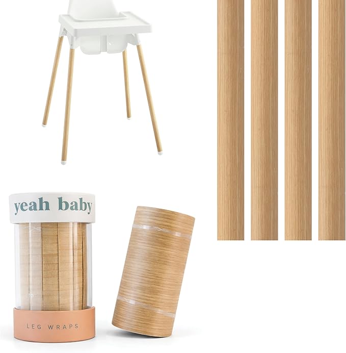 Yeah Baby Goods Highchair Leg Wraps (Bamboo) - Compatible with The IKEA Antilop Highchair - Stylish IKEA High Chair Accessories w/Easy Self-Adhesive